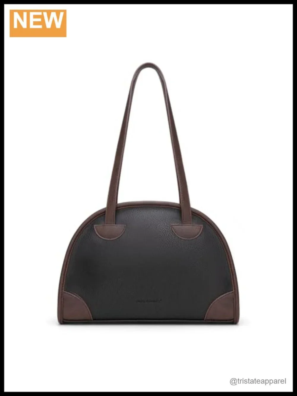 Vegan Leather Retro Bowling Satchel Handbag Women's Top Handle Purses & Bags